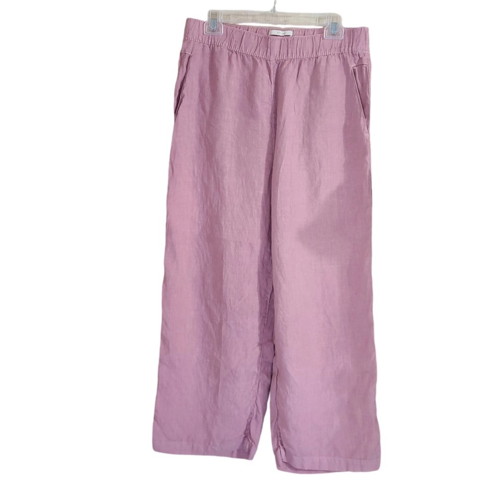 Cynthia Rowley Lavender Wide-Leg Linen Pants